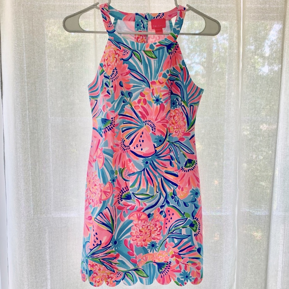 Girls Lilly Pulitzer scallop shift dress, Girls size 12